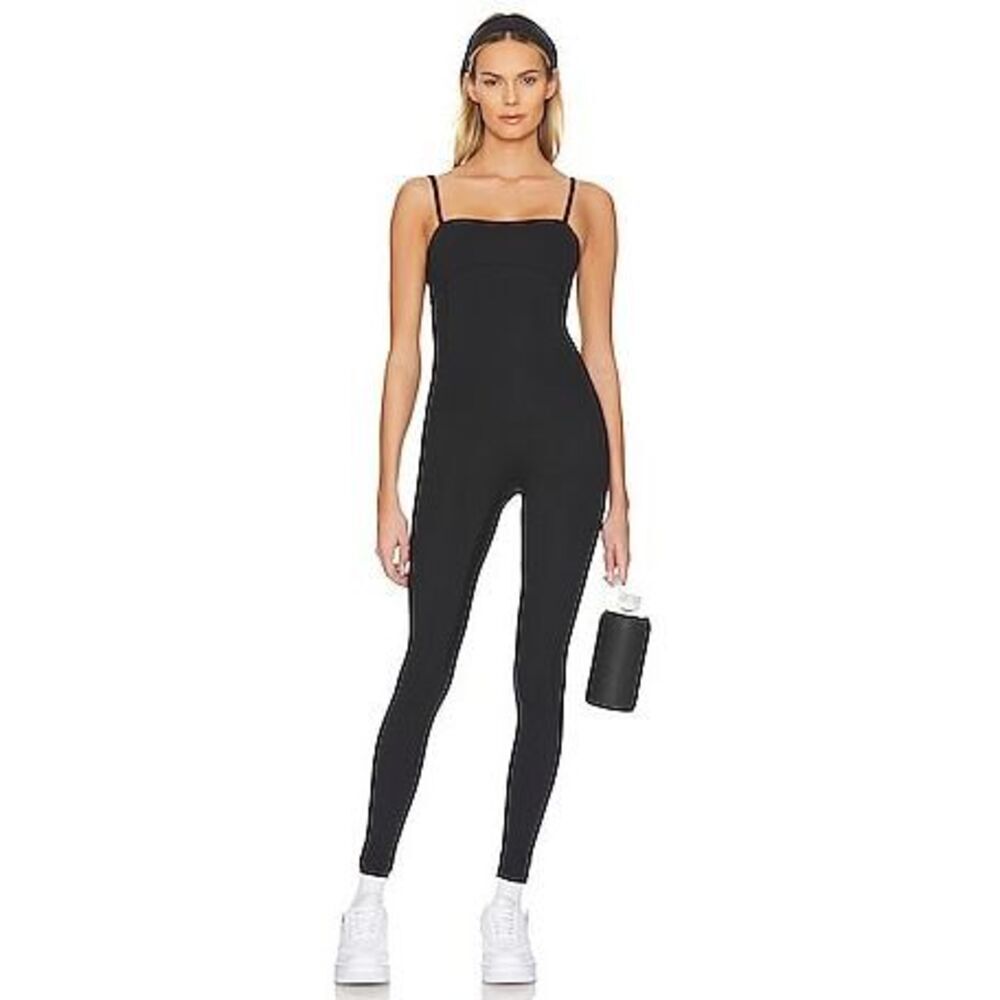 WellBeing + BeingWell FlowWell Fleur Black Activewear Jumpsuit Bodysuit Legging